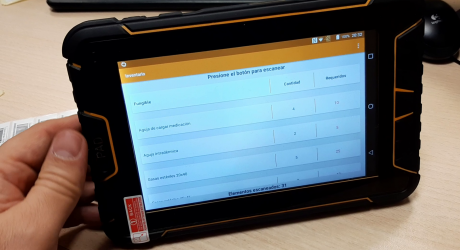 Tablet Android industrial de 7p con lector RFID HF y lector RFID UHF