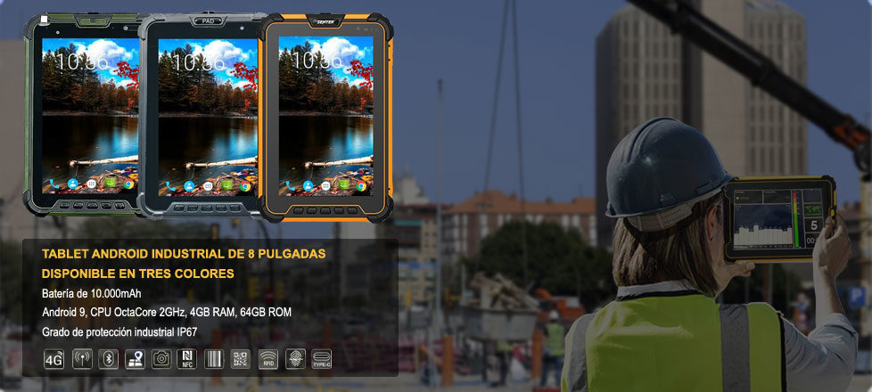 Tablet Android industrial de 8 pulgadas