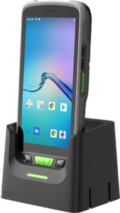 PDA Android industrial modelo MI2305 con lector de código de barras integrado y cradle (base) de carga